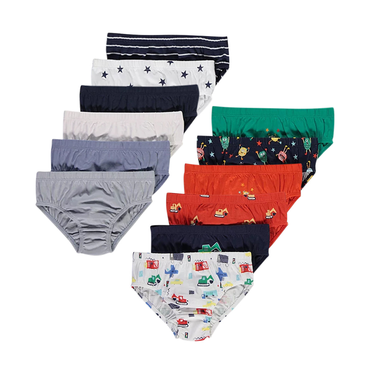 Pack of 5 Assorted Multicolor Cotton Boys Brief