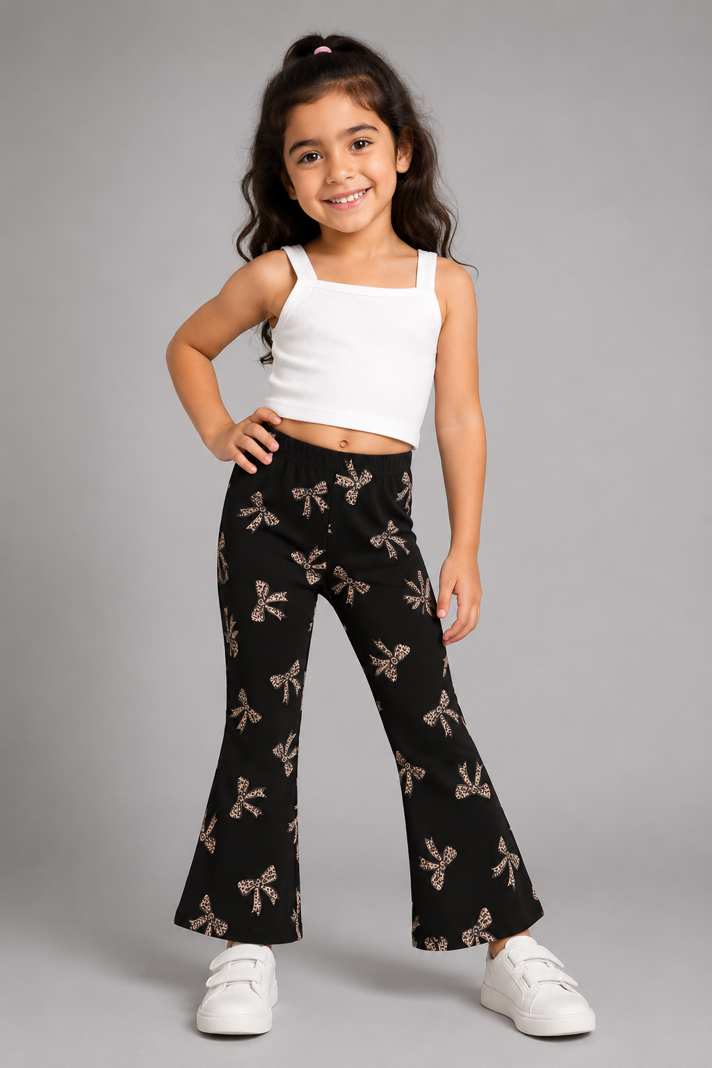 Girls Cotton Printed Flared Leggings
