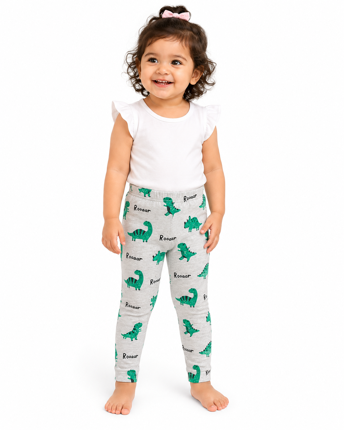 Girls  Abstract Printed Elastic Waist Cotton Pajama Leggings