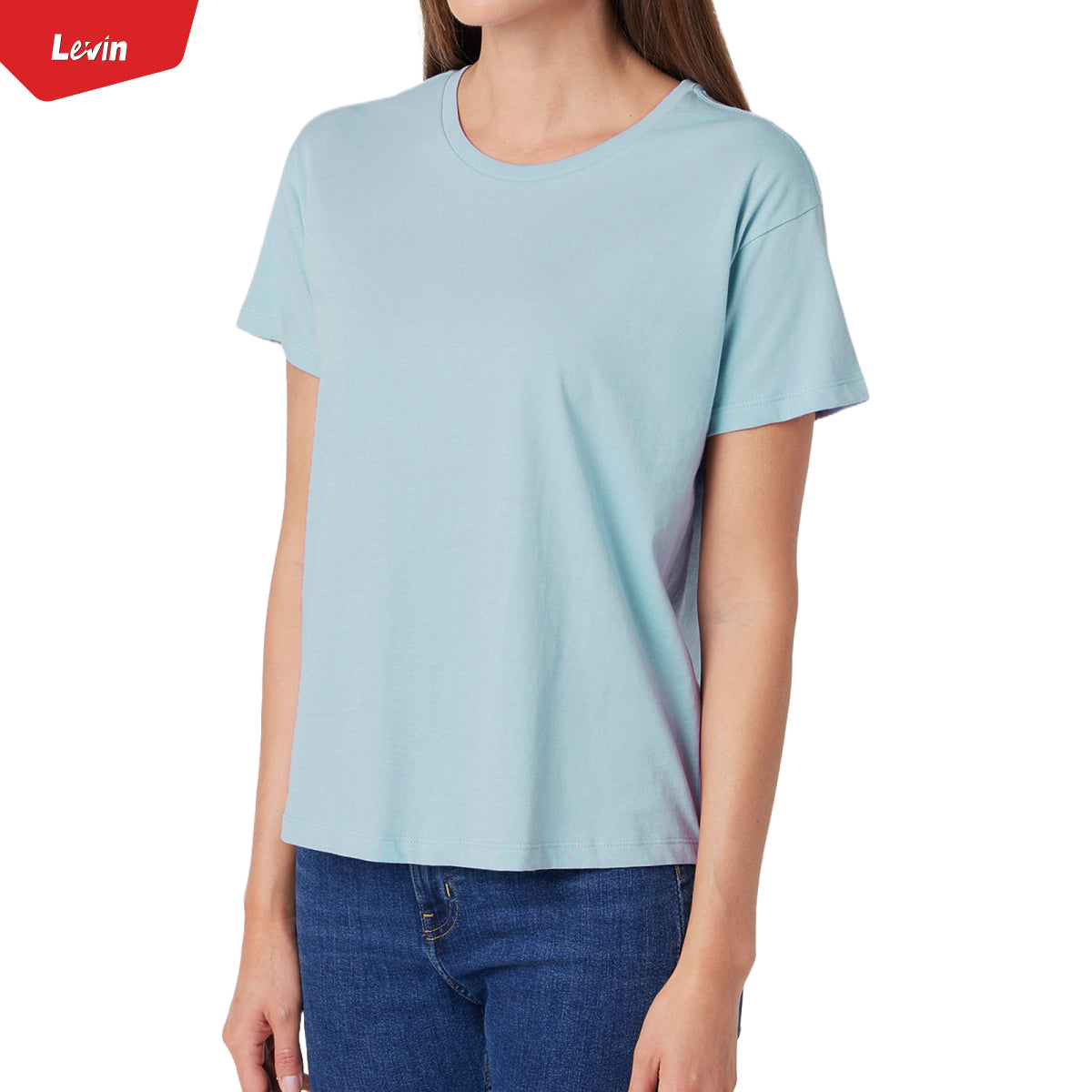 Womens Round Neck Short Sleeve Casual Cotton T-Shirt