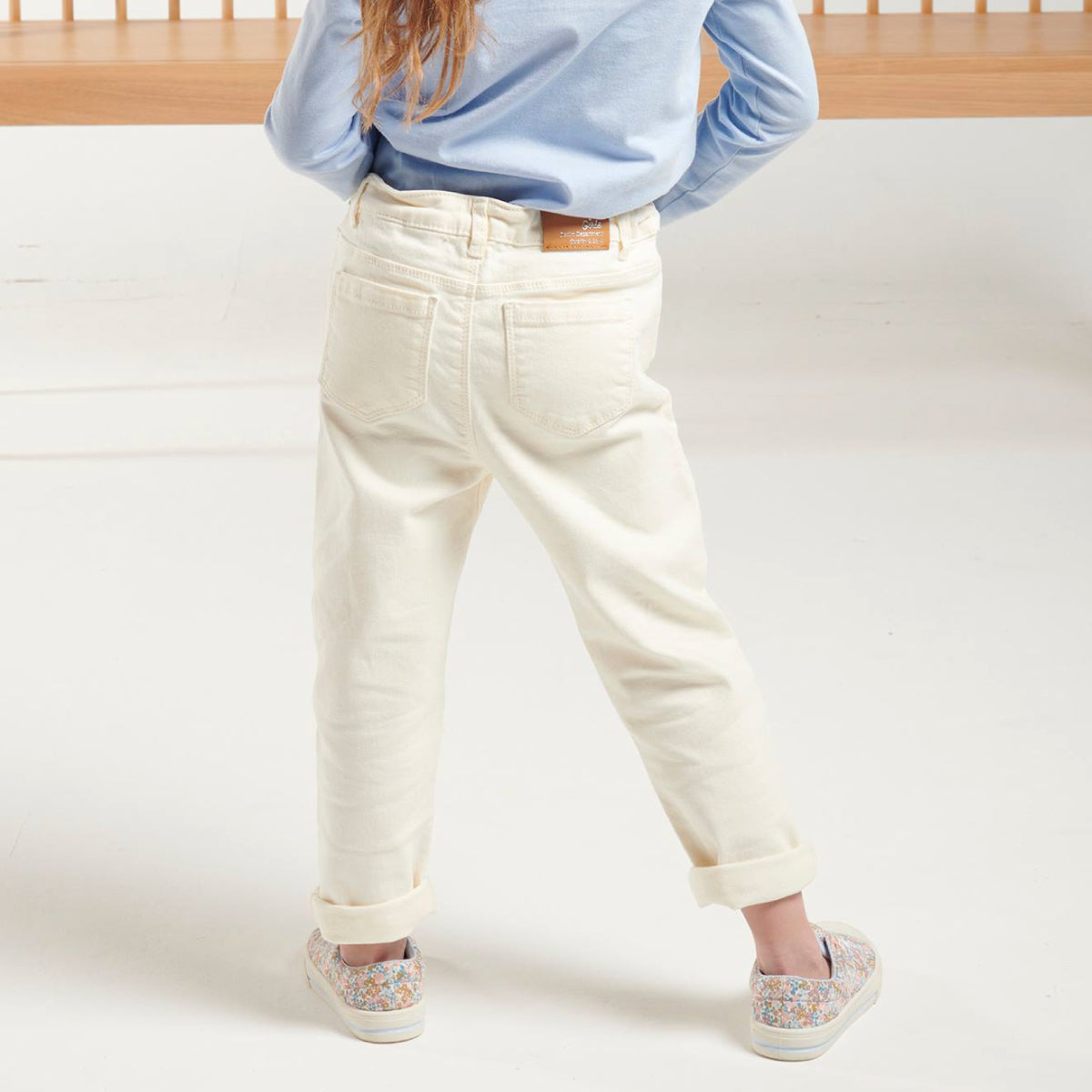 Girls High Waist Wide Hip Denim Trouser Pant