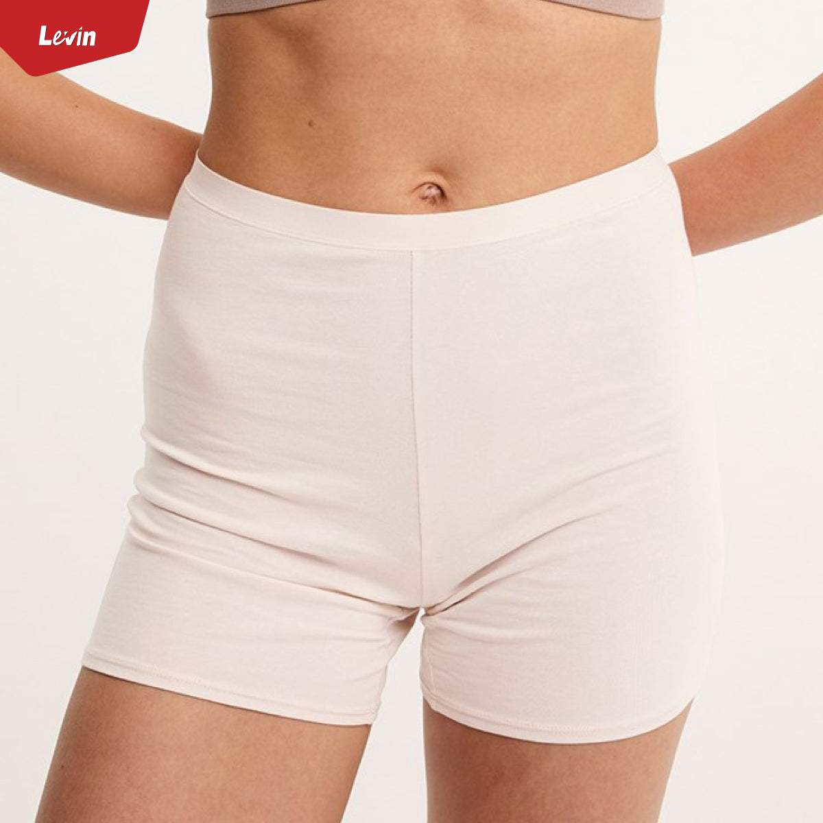 Womens Basic Mid Waist Casual Cotton Shorts