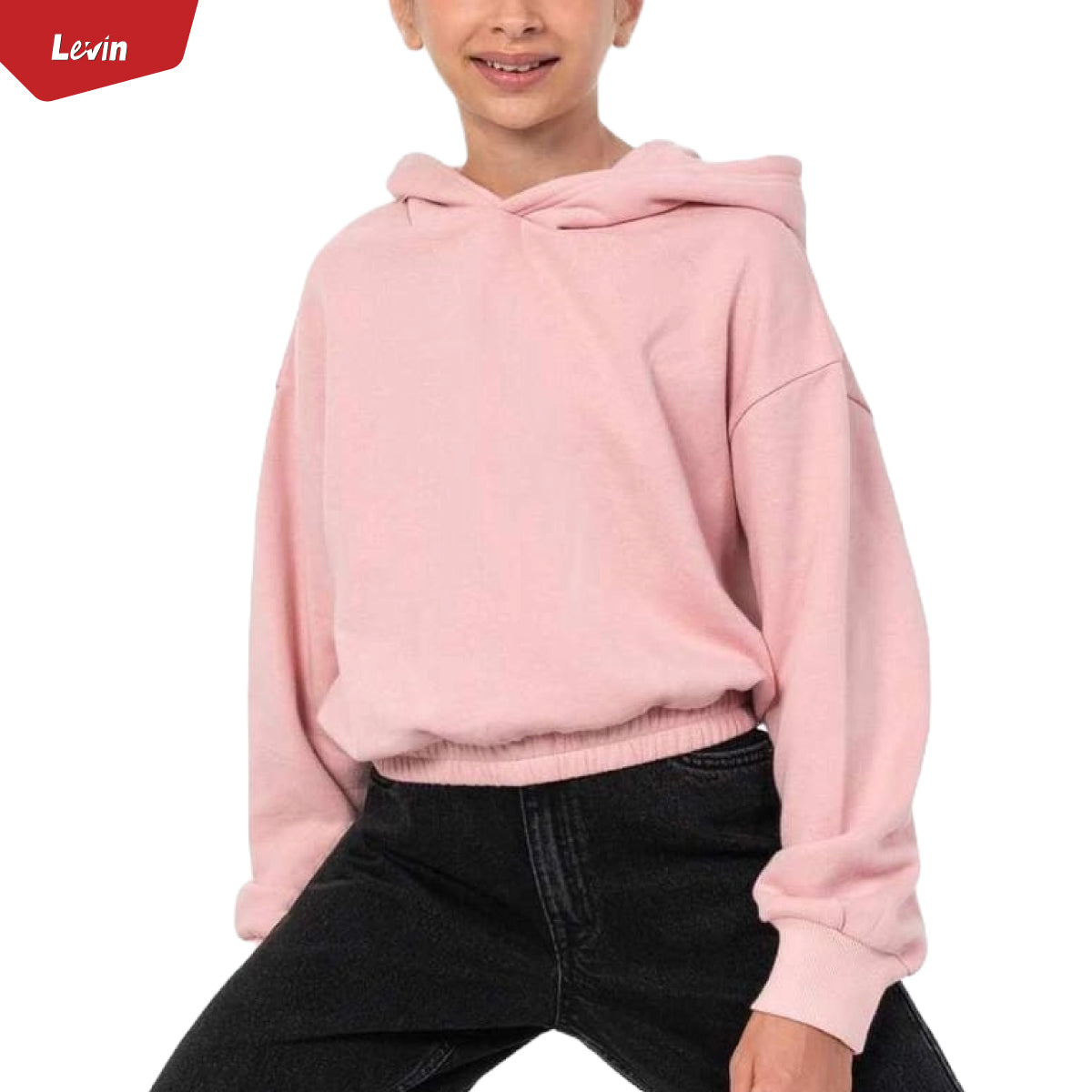 Girls Long Sleeve Pull Over Drawstring Hoodie