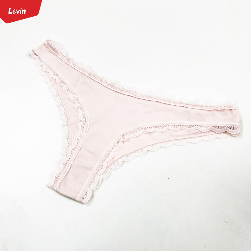 Womens Lace Cotton Brazilian Brief Panty