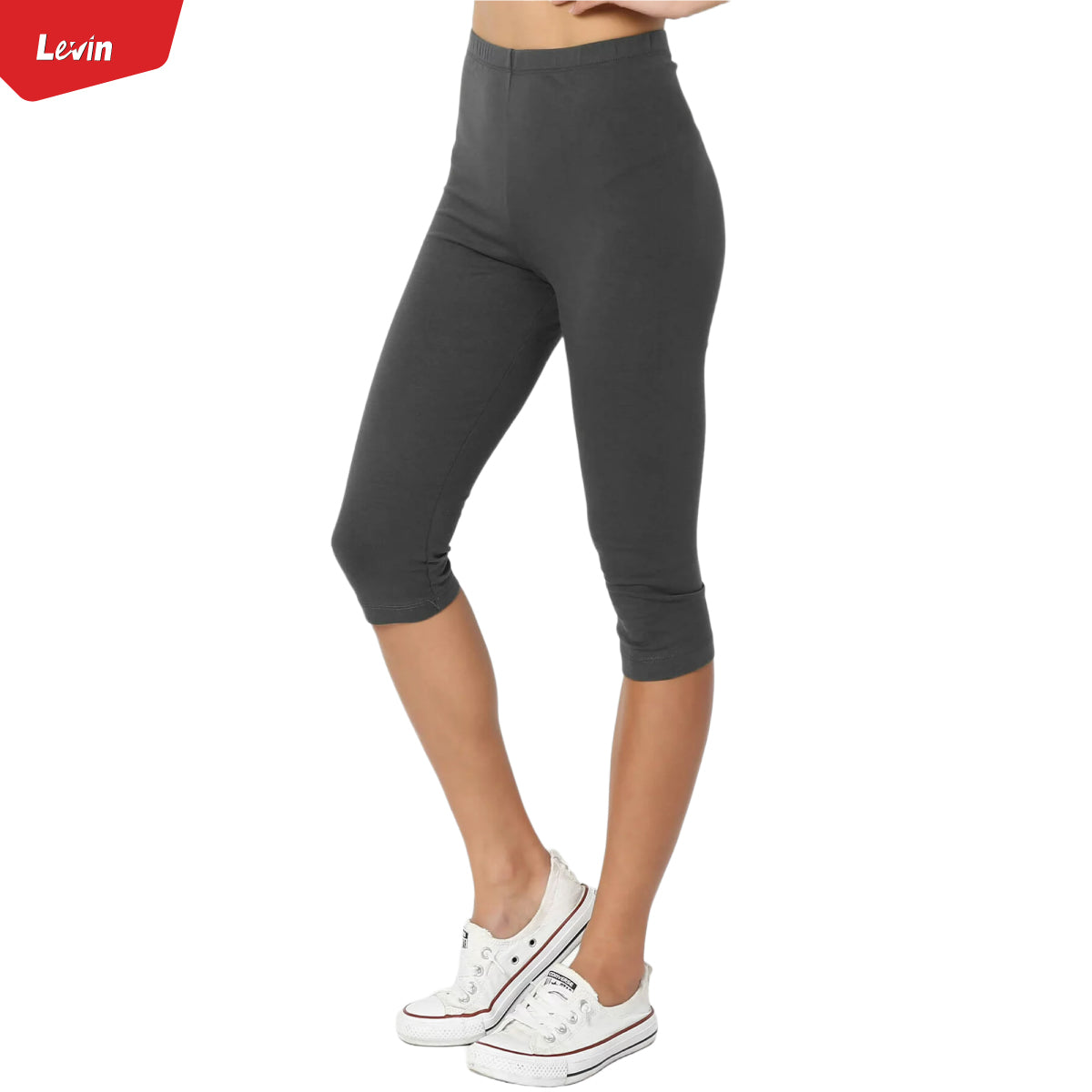 Women's 3/4 Basic Cotton Capri Leggings