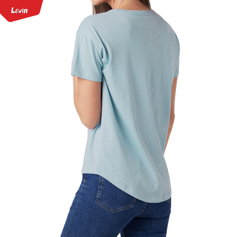 Womens Round Neck Short Sleeve Casual Cotton T-Shirt
