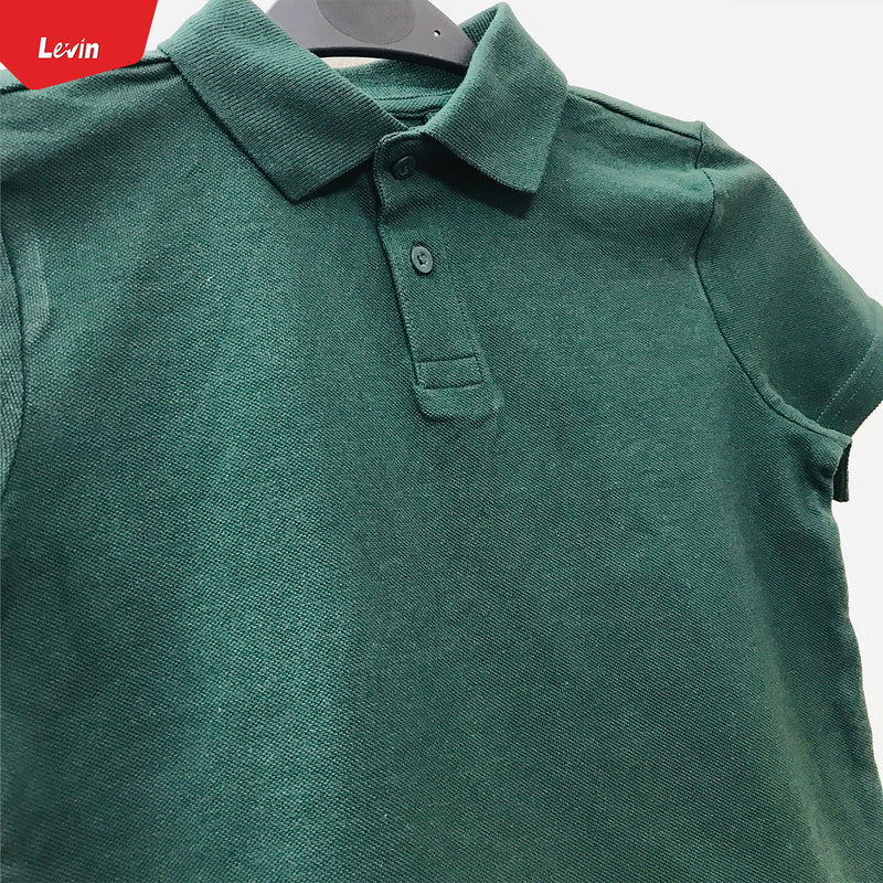 Boys Short Sleeve Basic Solid Organic Cotton Polo T-Shirt