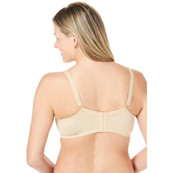 Womens Plus Size Solid Wireless Back Close Adjustable Straps Bra