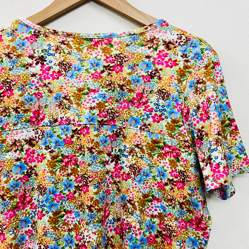 Ladies Short Sleeve Soft Floral Casual Top