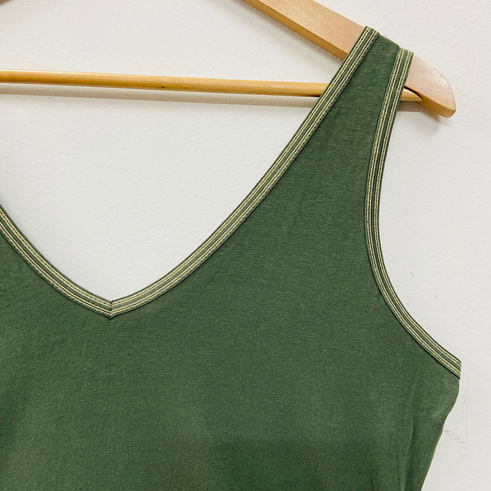 Womens V-Neck Sleeveless Cotton Vest Tank Top