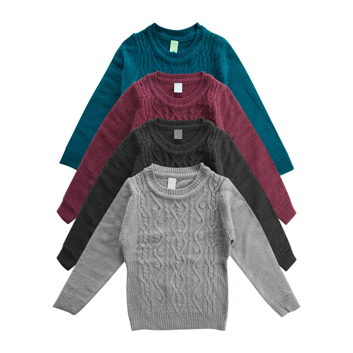 Boys Long Sleeve Solid Pullover Sweater