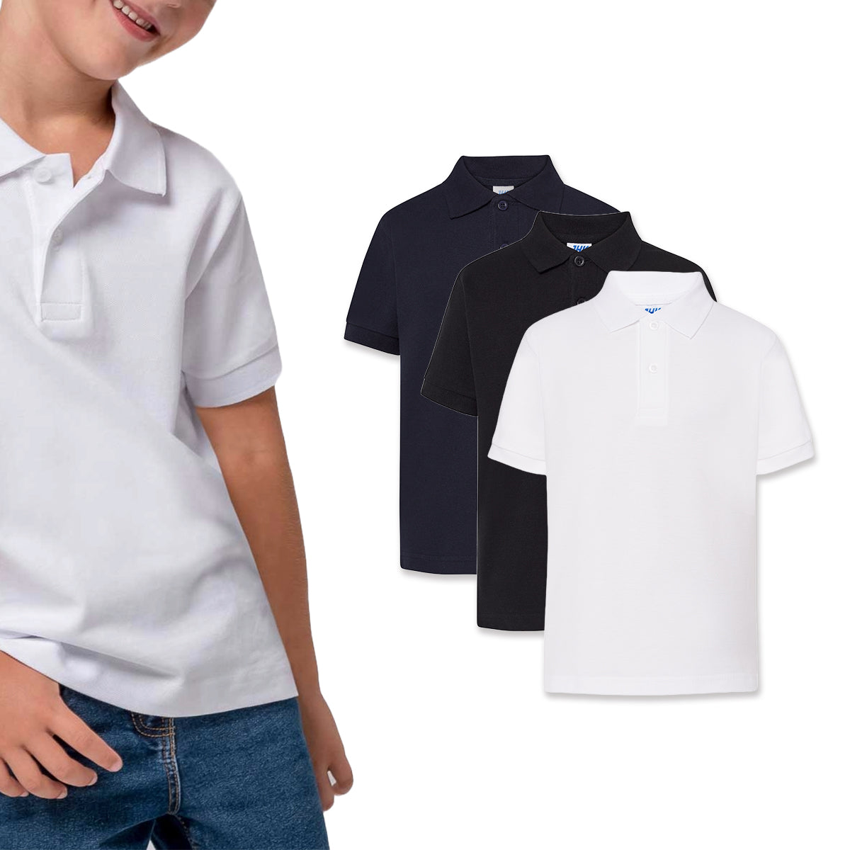 Kids Unisex Short Sleeve Pique Polo T-Shirt