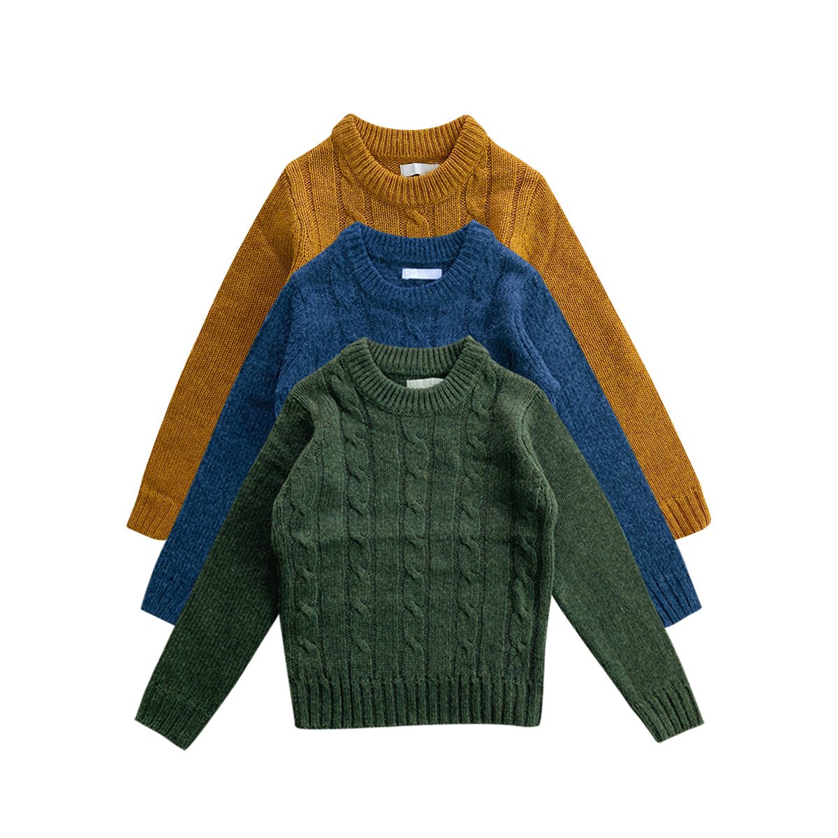 Boys Long Sleeve Solid Pullover Sweater