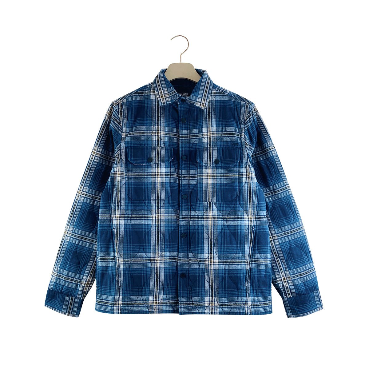 Mens Long Sleeve Side Pocket Padded Flannel Jacket