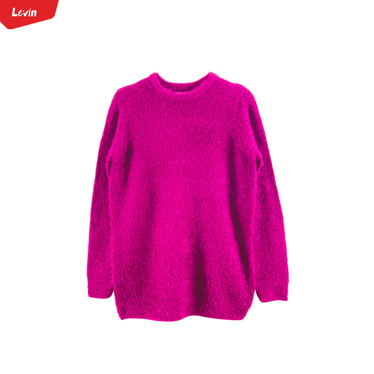 Womens Long Sleeve Round Neck Fluffy Jumper