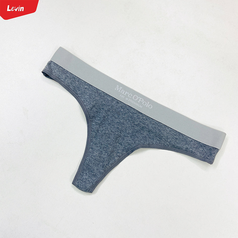 Womens Low Waist Ribbed Cotton Thong Panty