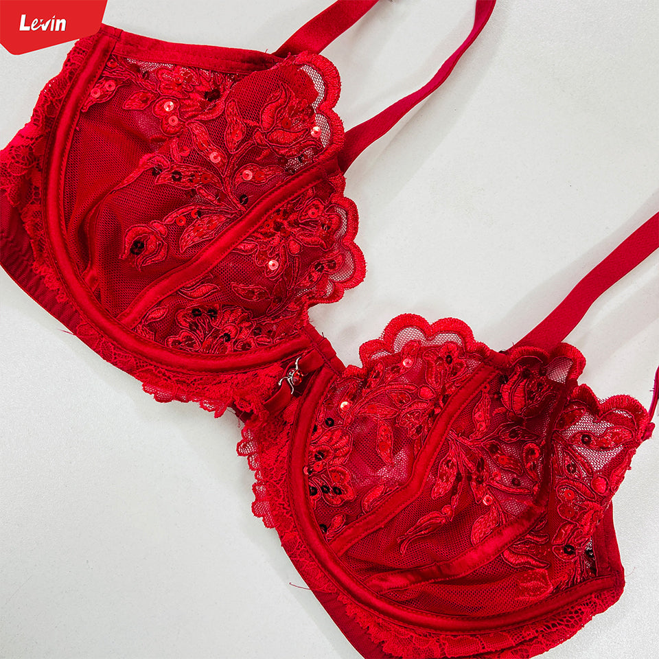 Women's  Non Padded Lace Balcony Bra