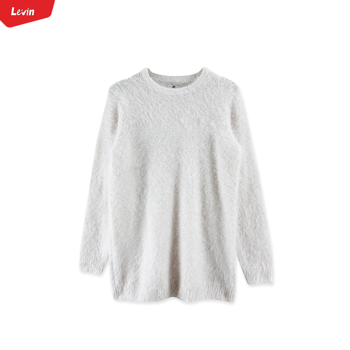 Womens Long Sleeve Round Neck Fluffy Jumper