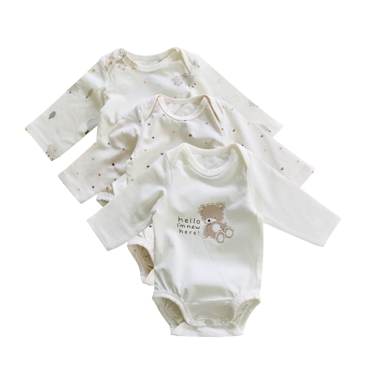 Newborn Baby Long Sleeve Cotton Bodysuit Romper