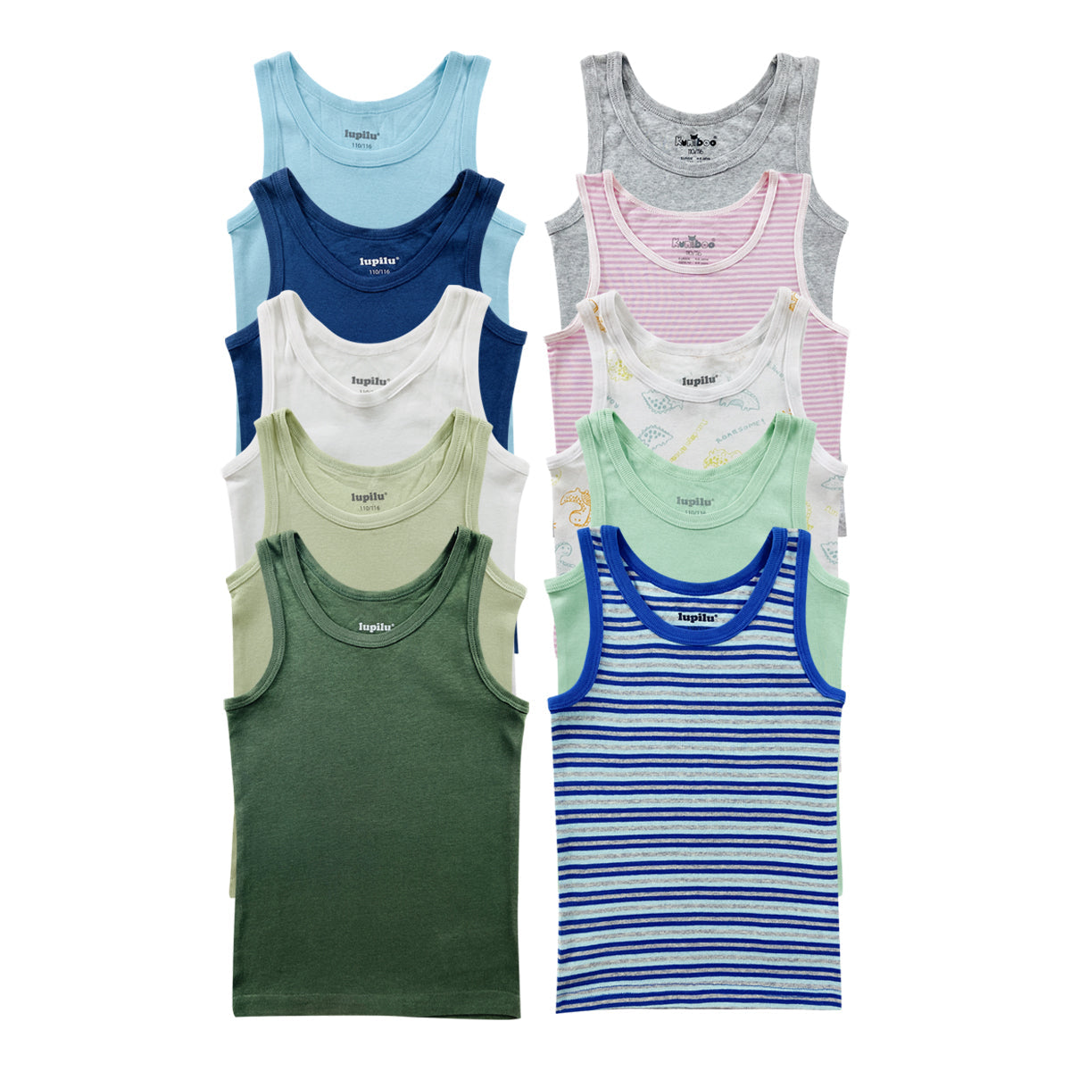 Pack of 4 Boys Ribbed Cotton Tank Top