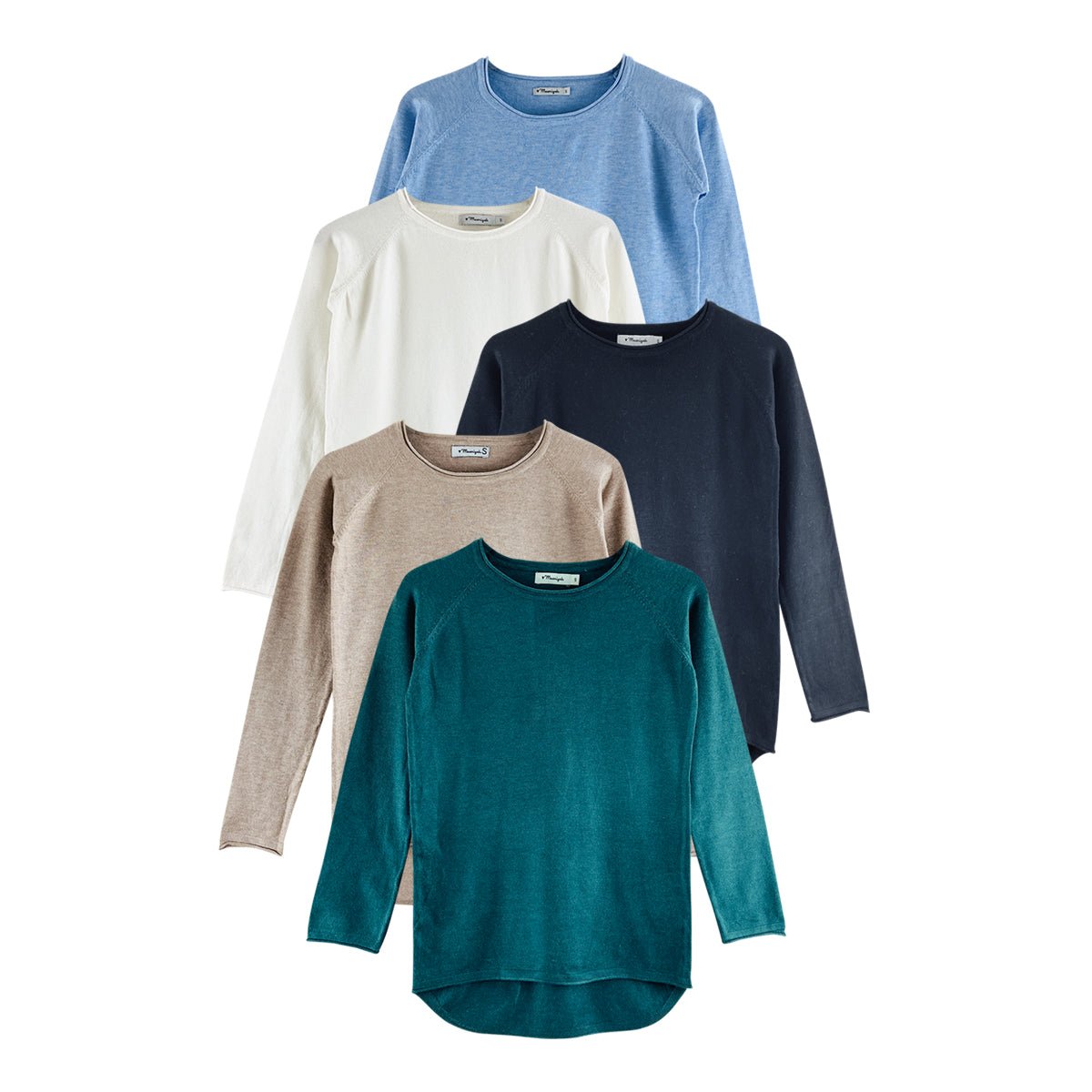 Ladies Long Sleeve Round Neck Pullover Sweater Top