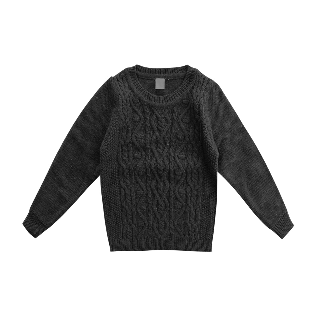 Boys Long Sleeve Solid Pullover Sweater