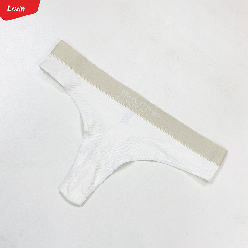Womens Low Waist Ribbed Cotton Thong Panty