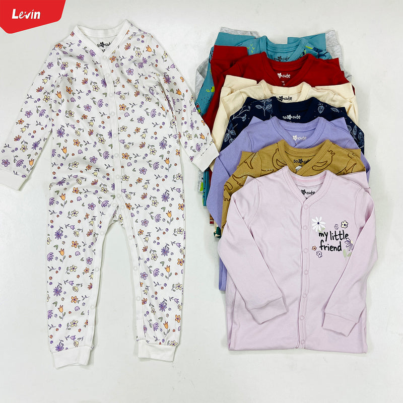 Toddler Baby Unisex 12-24 Months Full Sleeve Cotton  Full Body Romper