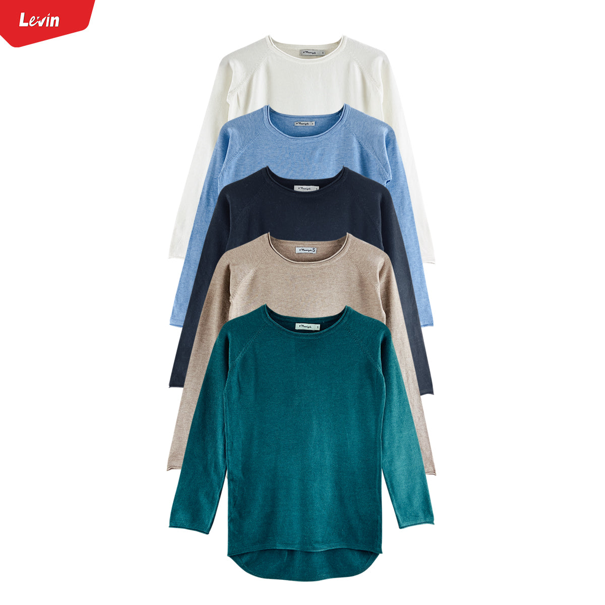 Ladies Long Sleeve Round Neck Pullover Sweater Top