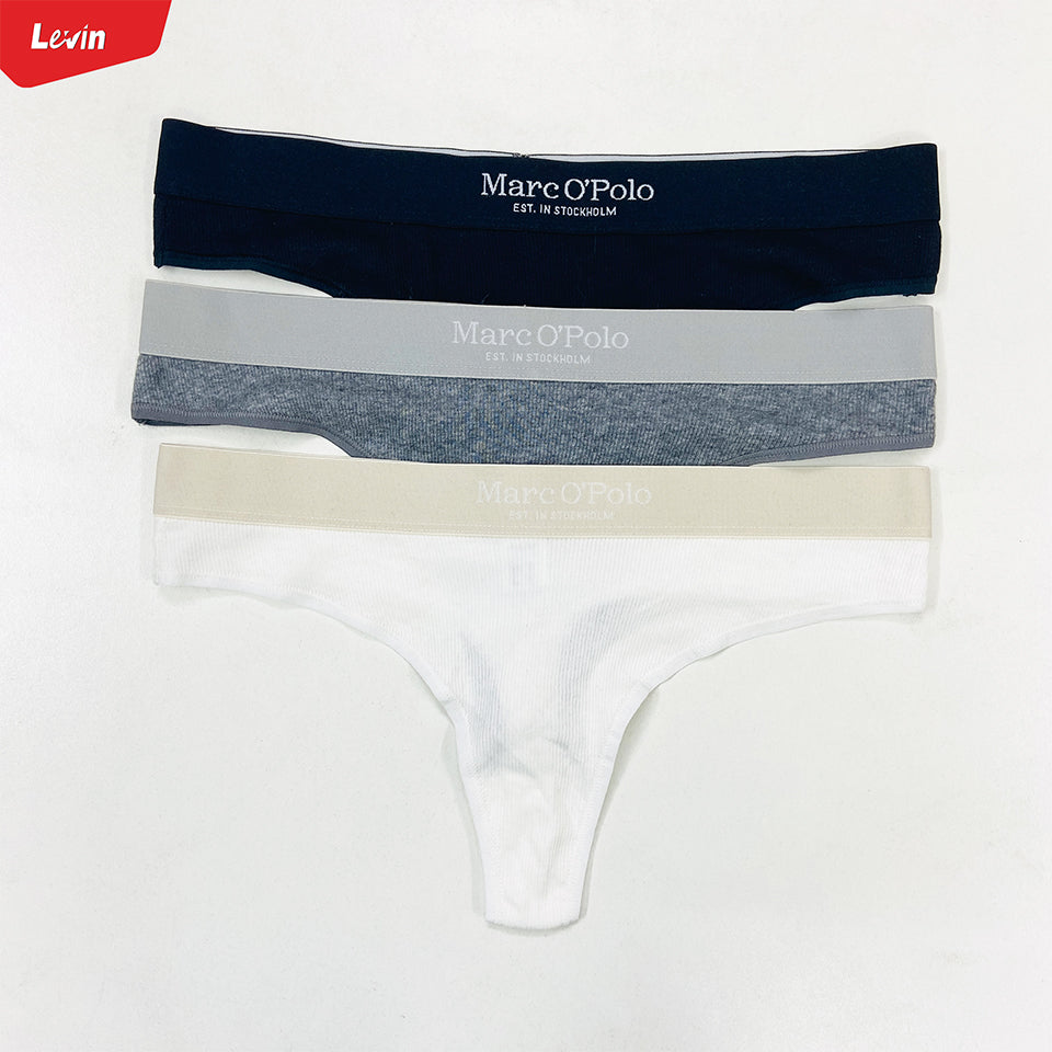 Womens Low Waist Ribbed Cotton Thong Panty