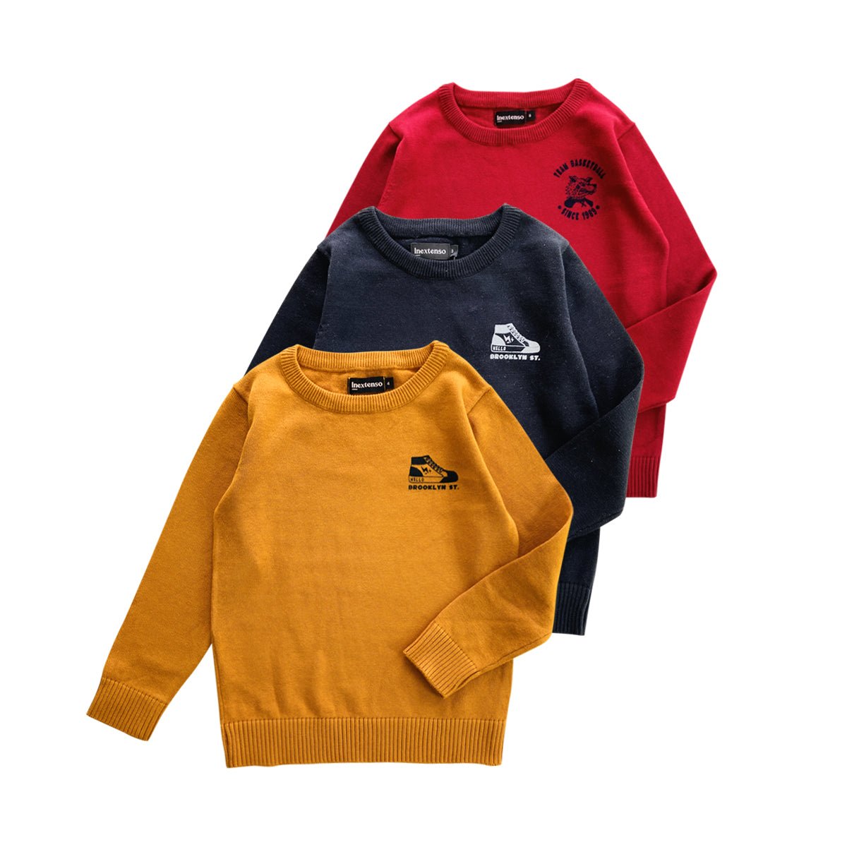 Boys Long Sleeve Solid Pullover Sweater