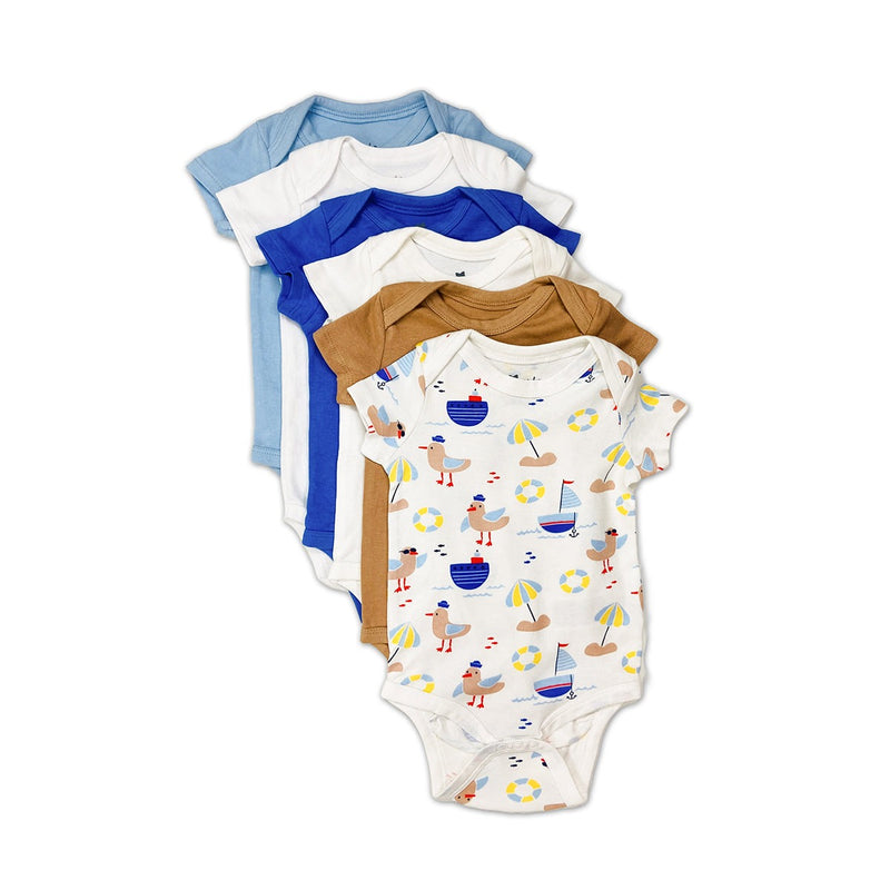 Pack of 3 Assorted Multicolor Half Sleeve Unisex  Organic Cotton Baby Romper