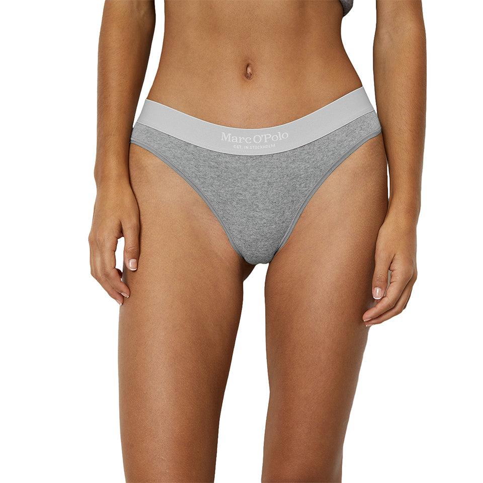 Womens Low Waist Ribbed Cotton Thong Panty