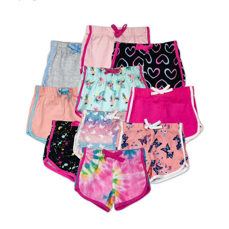 Toddler Girls Multicolor Cotton Summer Shorts