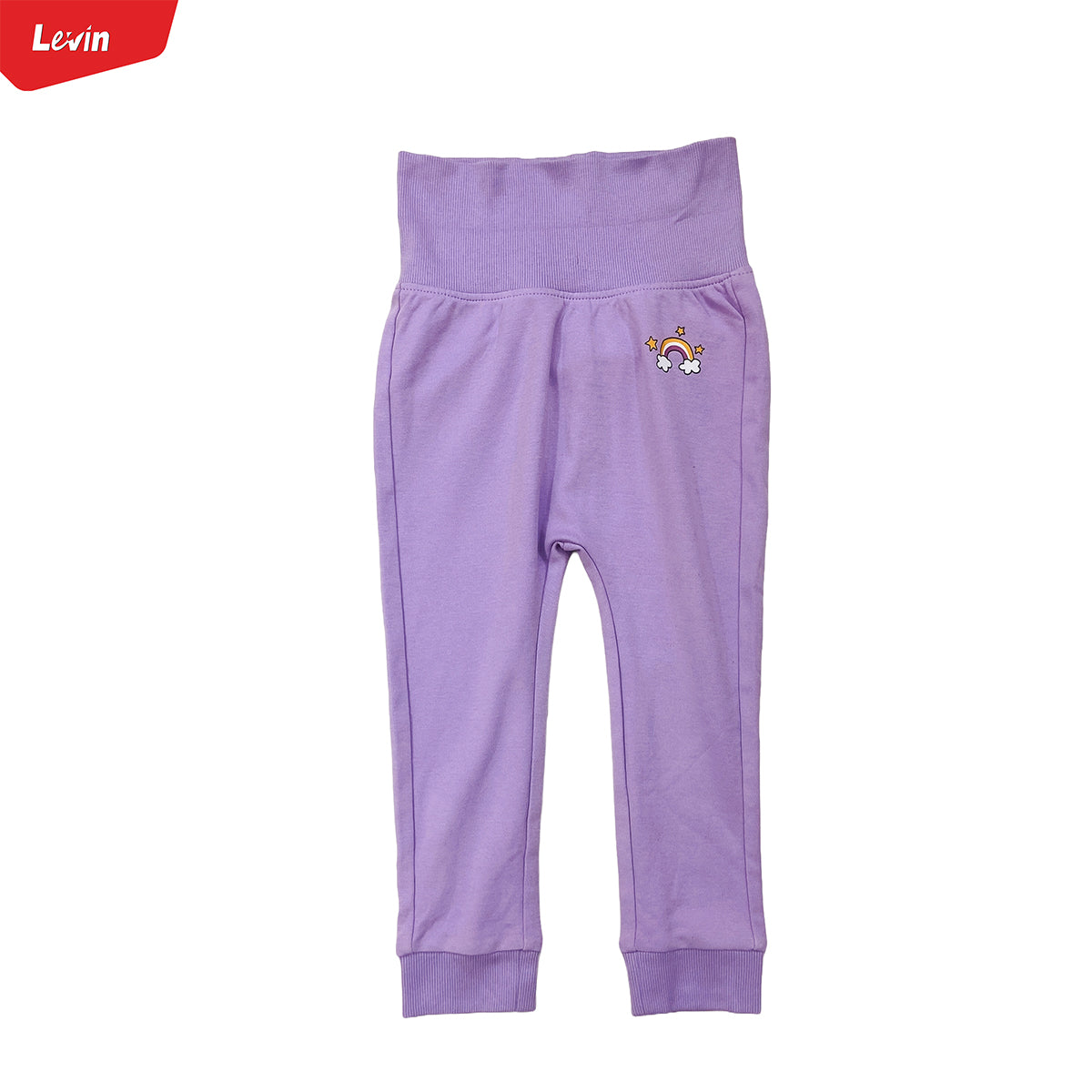 Baby Girl High Waist Full Length Cotton Joggers