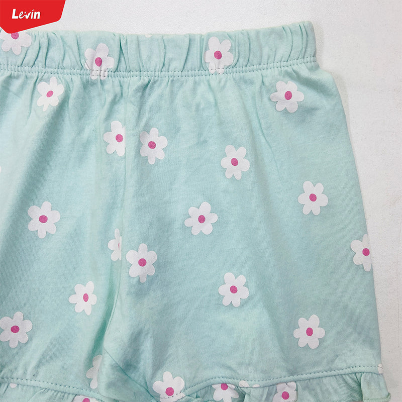 Girls Elasticated Printed Summer Cotton Short Pant