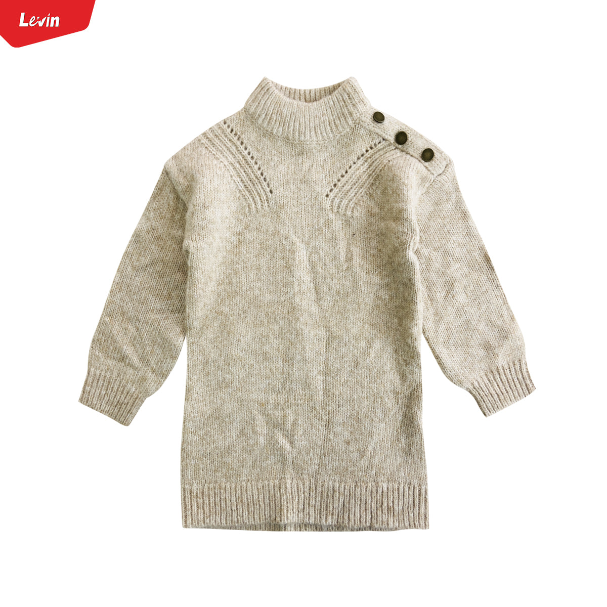 Girls Jacquard Knit Long Sleeve Winter Dress