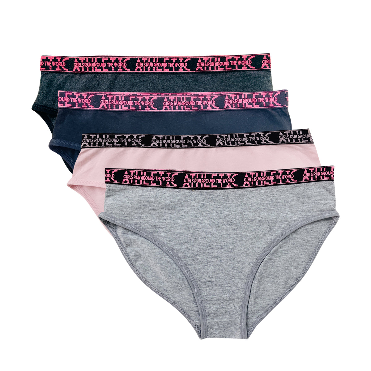 Pack of 3 Girls' Mid Rise Cotton Panties