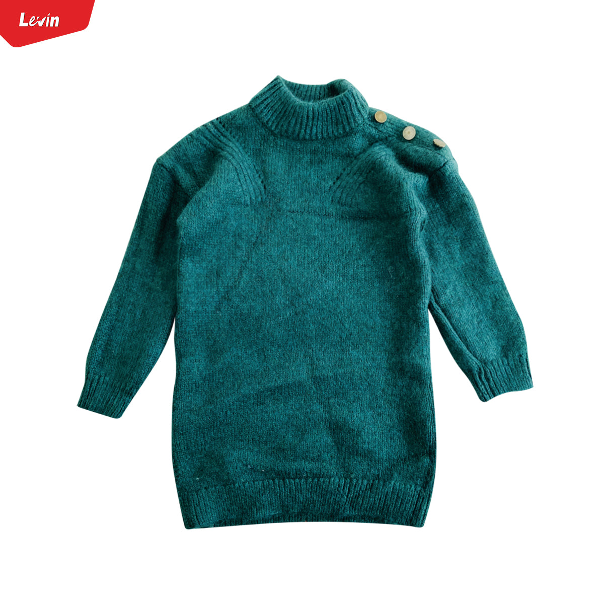 Girls Jacquard Knit Long Sleeve Winter Dress