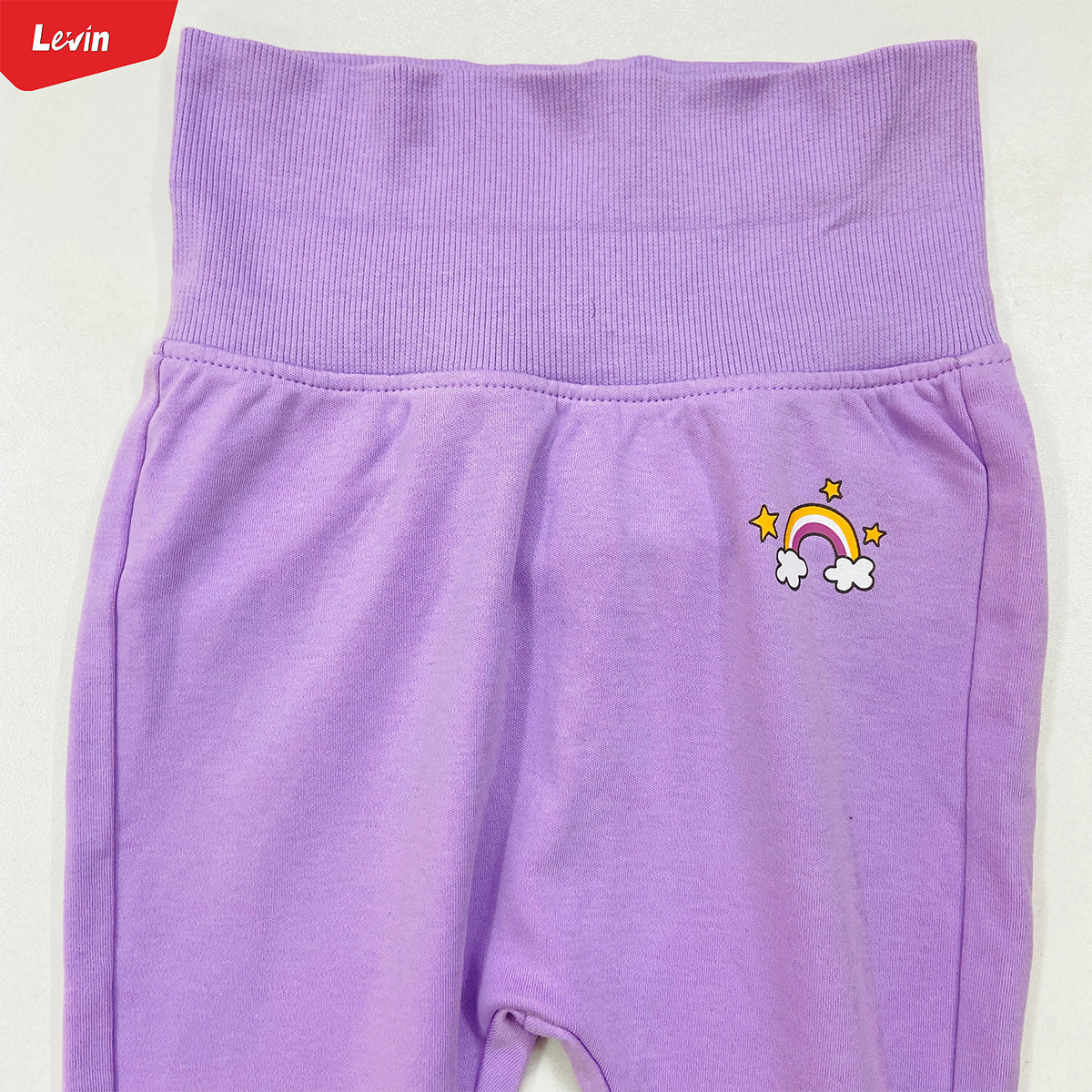 Baby Girl High Waist Full Length Cotton Joggers