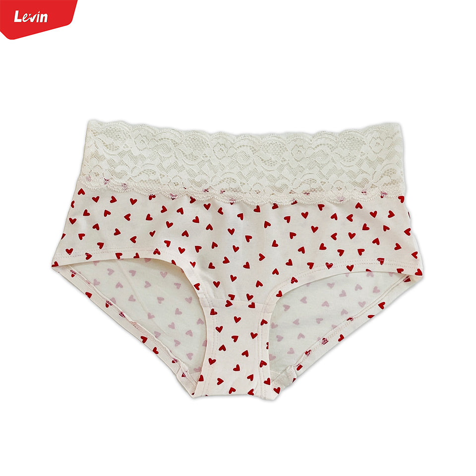 Womens Mid Waist Hipster Lace Brief Panty