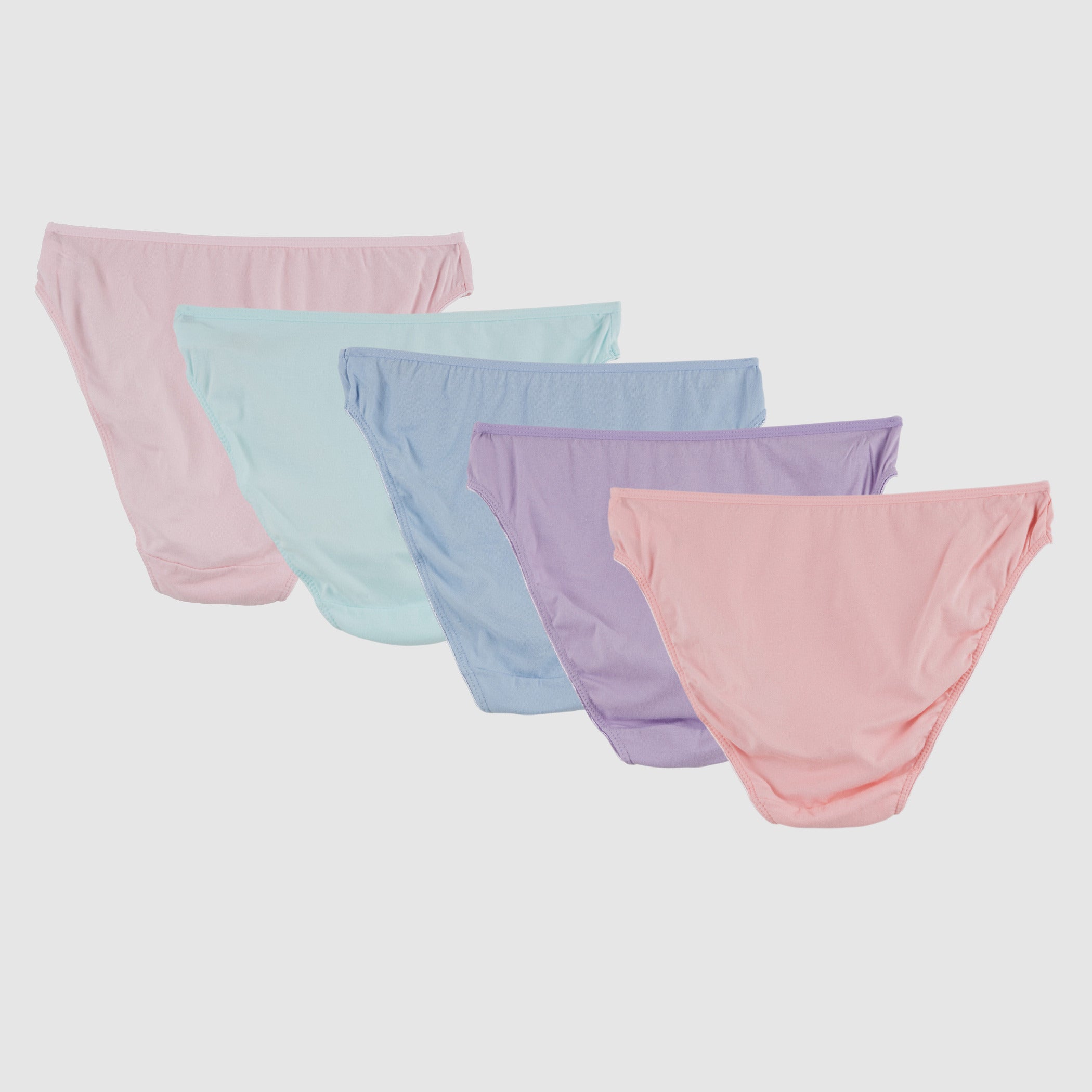 Pack of 5 Womens Assorted  High Leg Half back Cover Cotton Panties