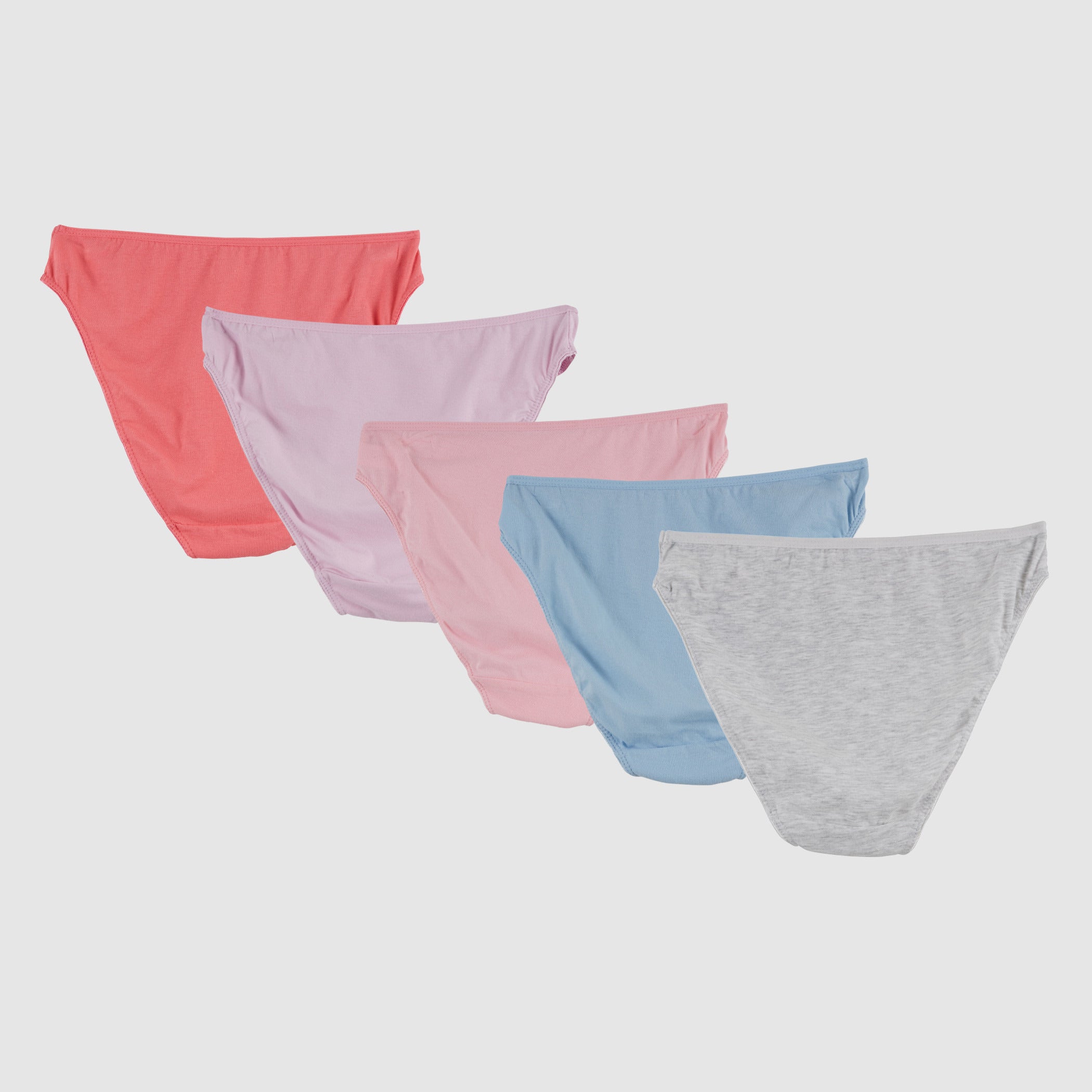 Pack of 5 Womens Assorted  High Leg Half back Cover Cotton Panties