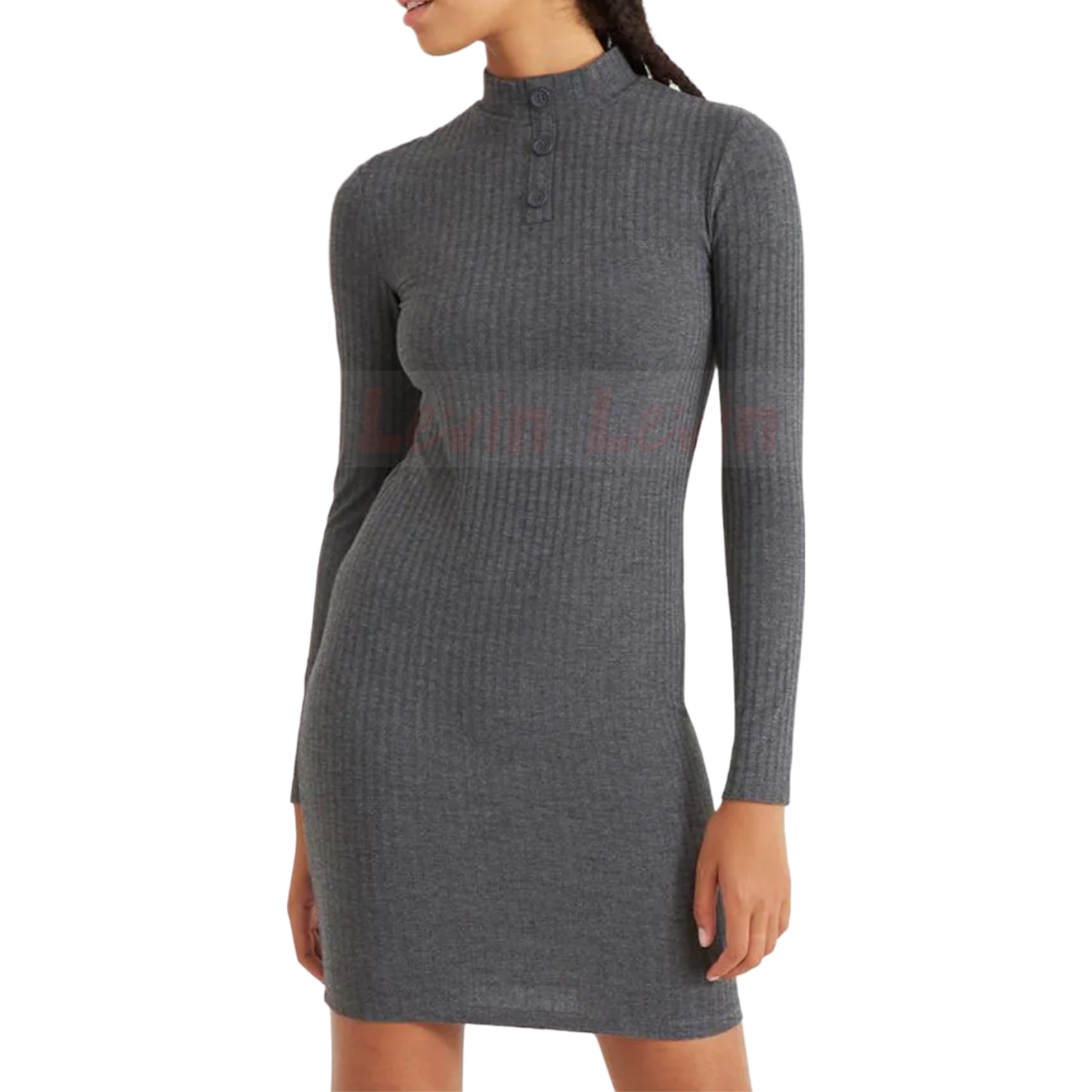 Women's Solid Color Ribbed Slim Fit Crew Neck Mini length Bodydress