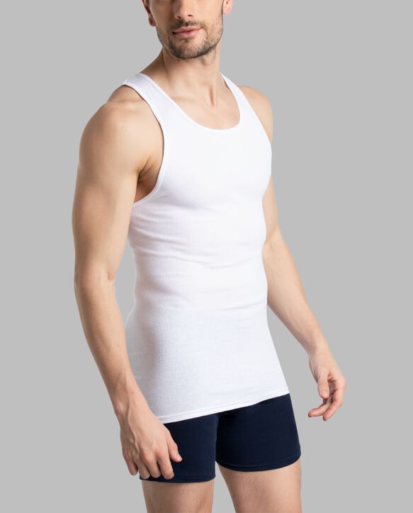 Men's Fitted Ribbed Scoop neck Cotton Tank Top