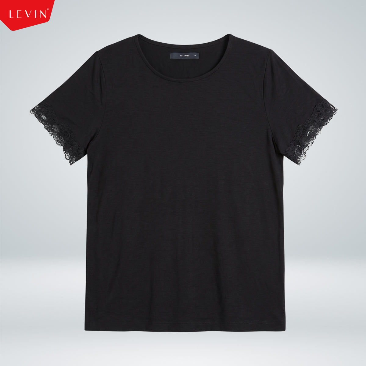 Women’s Lace Trim Short Sleeve Viscose T-Shirt