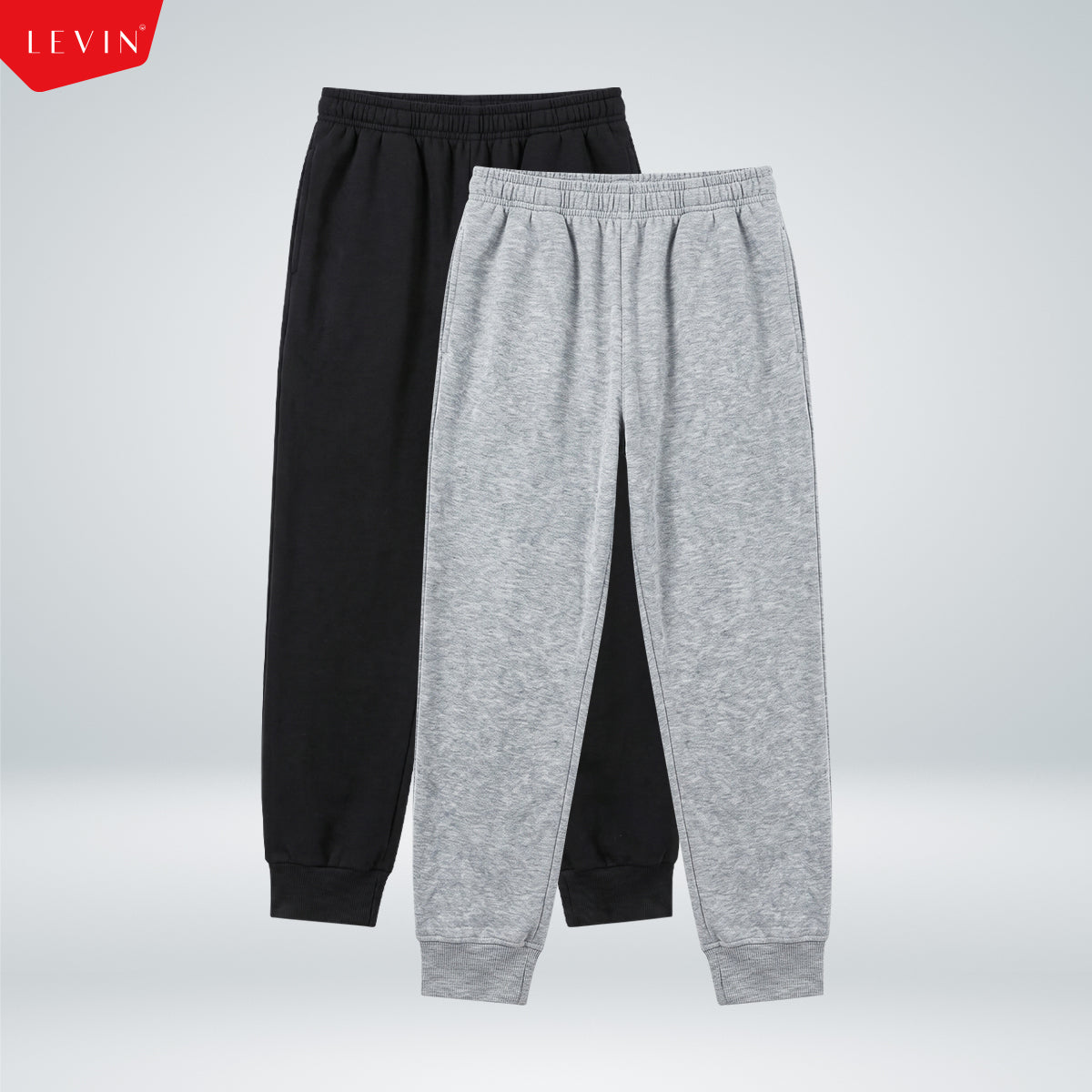 Men’s Elastic Waistband Fleece Jogger Pants With Pockets & Ankle Cuffs