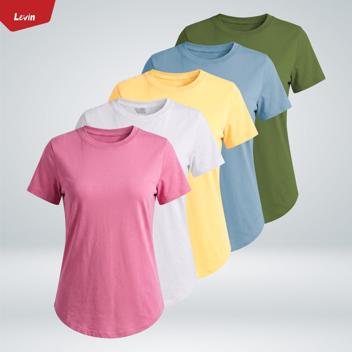 Women’s Cotton Crew Neck Curved Hem T-Shirt