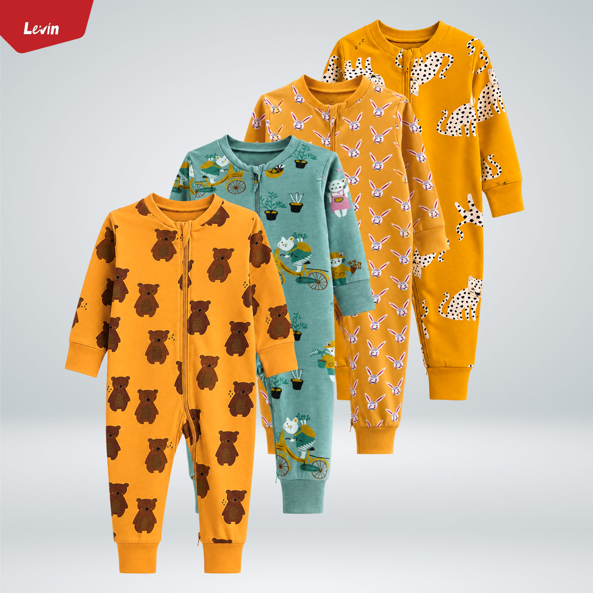 Baby Organic Cotton Printed Sleepsuit Full Body Romper