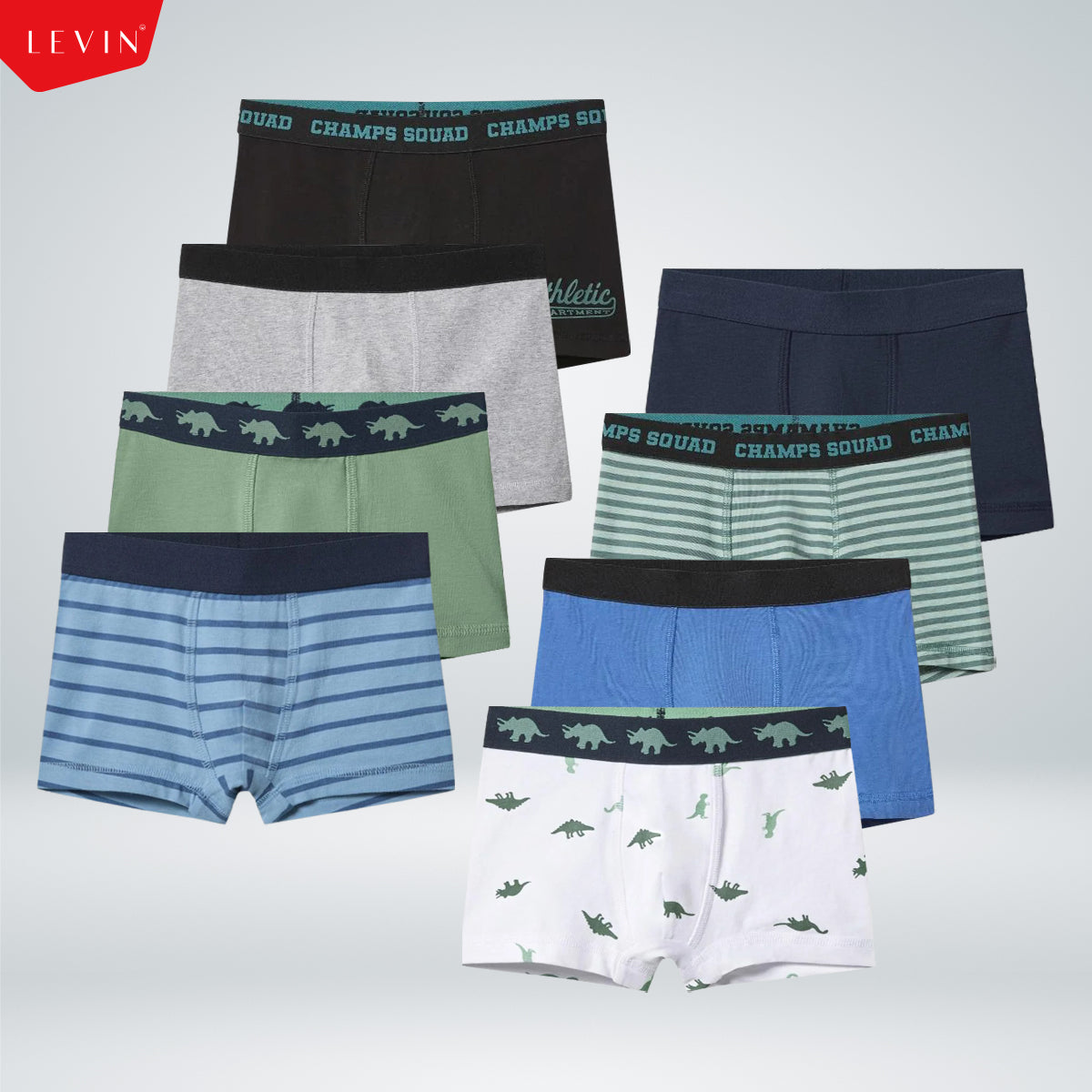 Pack of 5 Boys Soft Cotton Boxer Briefs | 2–14 Years